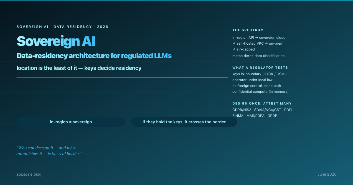 Sovereign AI: Data-Residency Architecture for Regulated, In-Border LLM Systems (2026)