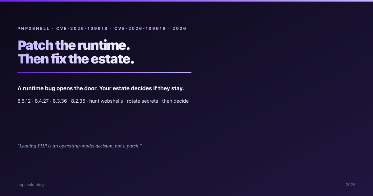 PHP2Shell and the PHP Site Hacks of October 2026: Patch the Runtime, Then Fix the Estate, and Only Then Ask Whether to Leave PHP