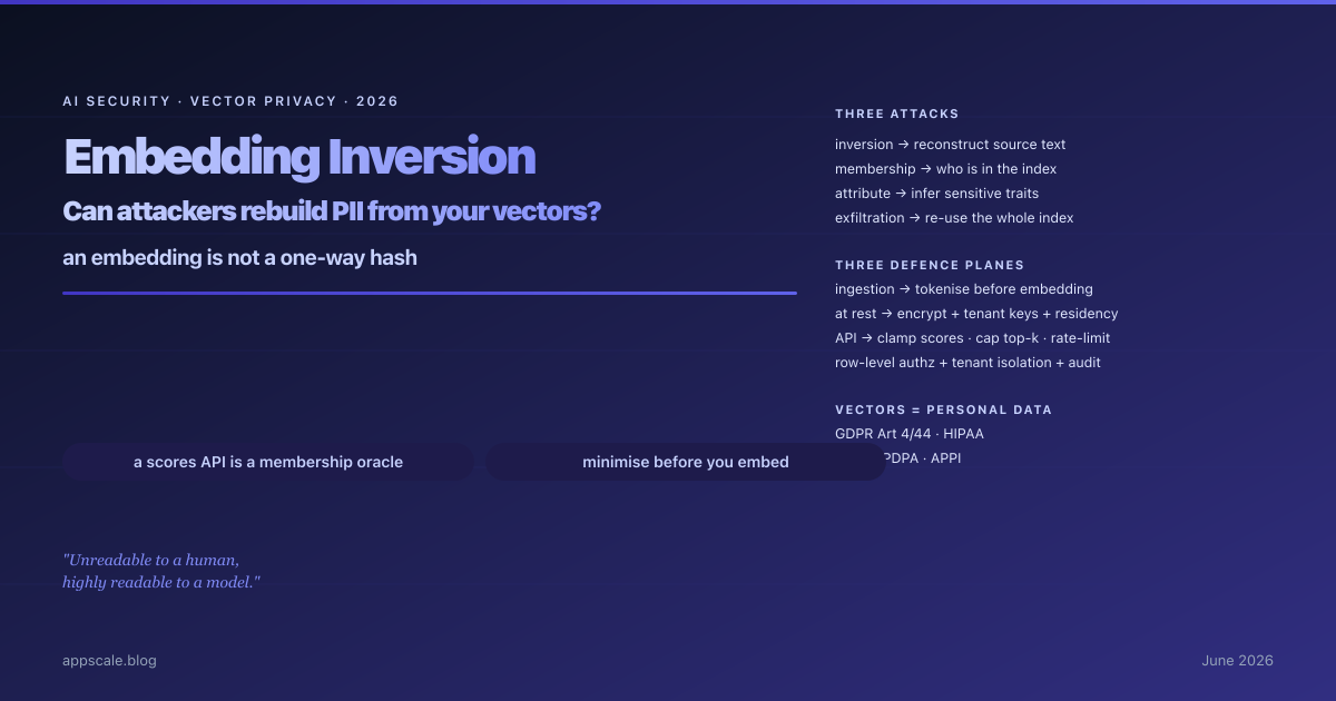 Embedding Inversion: Can Attackers Reconstruct PII From Your Vector Database? (2026)