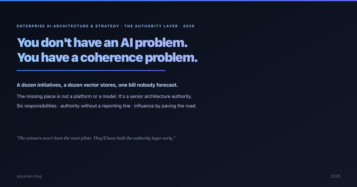 Enterprise AI Architecture & Strategy: The Authority Layer Every AI Program Is Missing