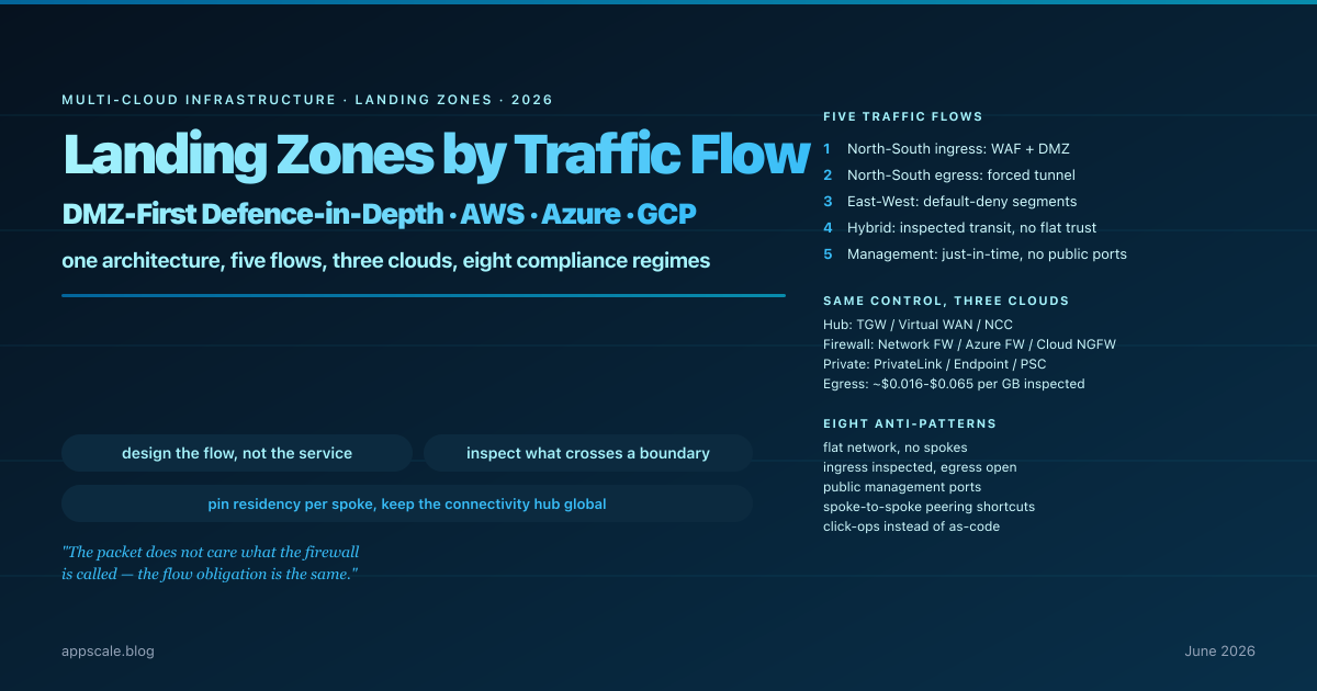 Designing Cloud Landing Zones by Traffic Flow — A Defence-in-Depth, DMZ-First Architecture for AWS, Azure, and GCP (2026)